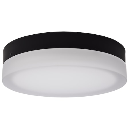 Nuvo Pi, 11 Inch LED Flush Mount, Black Finish, Frosted Etched Glass, CCT Selectable, 120 Volts 62/569